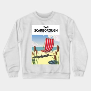 Scarborough North yorkshire seaside travel poster Crewneck Sweatshirt